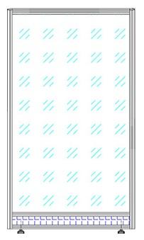 Остеклённый модуль (вставка ЛДСП внизу модуля h=110мм) без поперечин