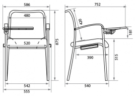 Кресло для посетителя Amigo black arm