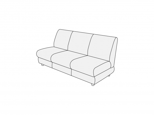 Модуль трехместный без подлокотников