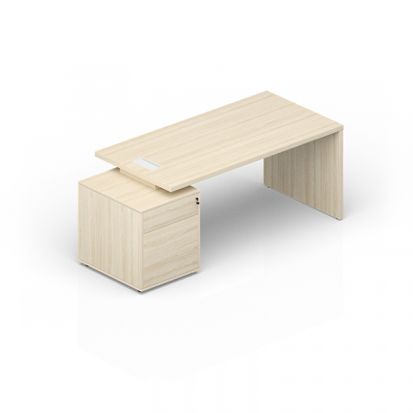 Стол на опорной тумбе 3 ящика (левый)