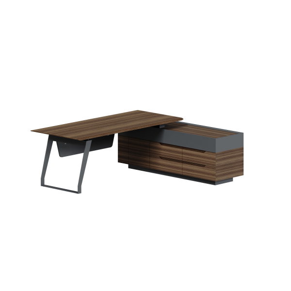 Стол руководителя на опорной тумбе правый