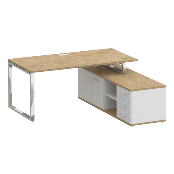 Стол руководителя с опорной греденцией, правый