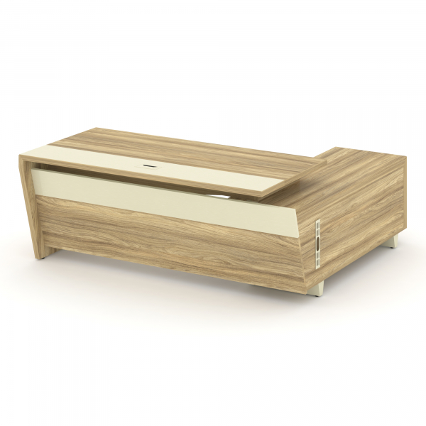 Стол руководителя с опорной тумбой, левый